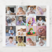 Entwerfen Sie Ihre eigene 16 FotoCollage Schaumweinetikett (Einzelnes Label)