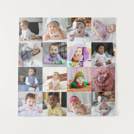 Entwerfen Sie Ihre eigene 16 FotoCollage Wandteppich (Vorderseite)