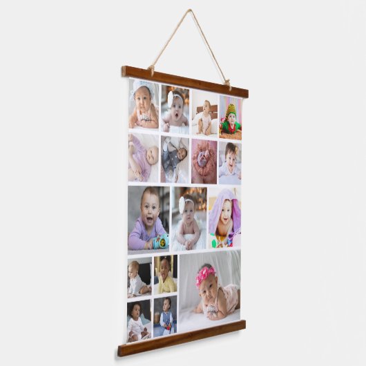 Entwerfen Sie Ihre eigene 16 FotoCollage Wandteppich Mit Holzrahmen (Gewinkelt)