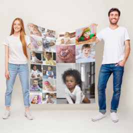 Entwerfen Sie Ihre eigene 17 FotoCollage Fleecedecke