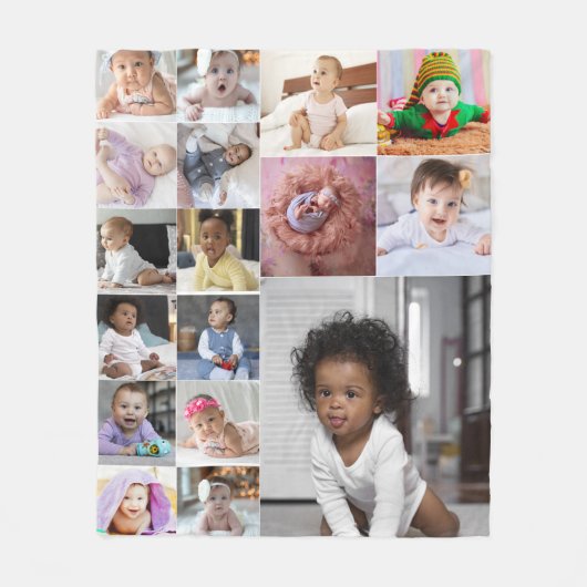 Entwerfen Sie Ihre eigene 17 FotoCollage Fleecedecke (Vorderseite)
