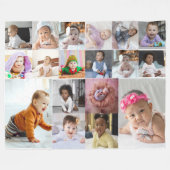 Entwerfen Sie Ihre eigene 18 FotoCollage Fleecedecke (Vorderseite (Horizontal))