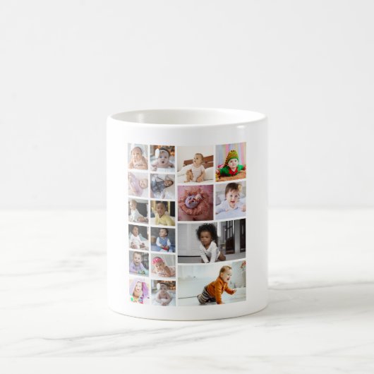 Entwerfen Sie Ihre eigene 18 FotoCollage Kaffeetasse (Mittel)