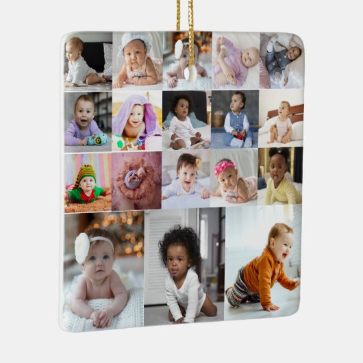 Entwerfen Sie Ihre eigene 18 FotoCollage Keramikornament (Rechts)