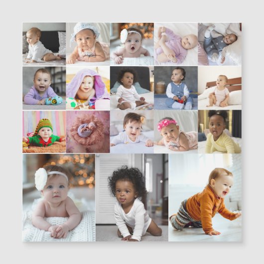 Entwerfen Sie Ihre eigene 18 FotoCollage Magnetkarte (Vorderseite)