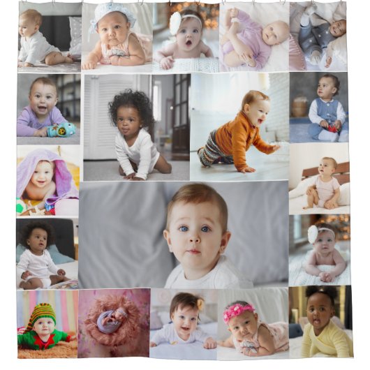 Entwerfen Sie Ihre eigene 19 FotoCollage Duschvorhang (Vorderseite)