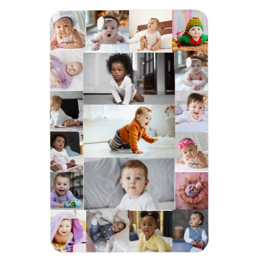 Entwerfen Sie Ihre eigene 19 FotoCollage Magnet (Vertikal)