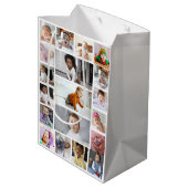 Entwerfen Sie Ihre eigene 19 FotoCollage Mittlere Geschenktüte (Rückseite Schrägansicht)