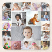 Entwerfen Sie Ihre eigene 19 FotoCollage Rechteckiger Pappuntersetzer (Vorderseite)