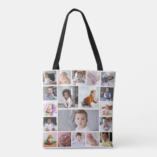 Entwerfen Sie Ihre eigene 19 FotoCollage Tasche (Rückseite)