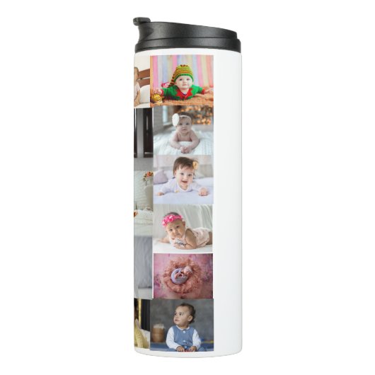 Entwerfen Sie Ihre eigene 19 FotoCollage Thermosbecher (Nach rechts gedreht)