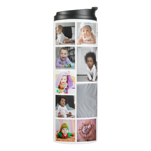 Entwerfen Sie Ihre eigene 19 FotoCollage Thermosbecher (Nach links gedreht)