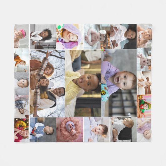 Entwerfen Sie Ihre eigene 21 FotoCollage Fleecedecke (Vorderseite (Horizontal))