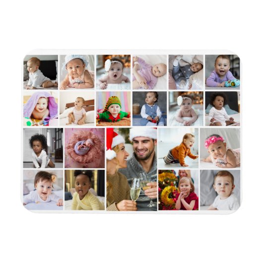 Entwerfen Sie Ihre eigene 21 FotoCollage Magnet (Horizontal)