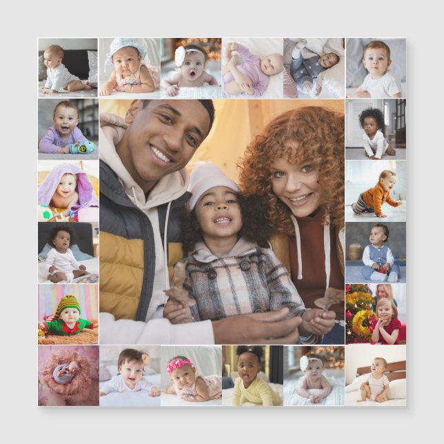 Entwerfen Sie Ihre eigene 21 FotoCollage Magnetkarte (Vorderseite)