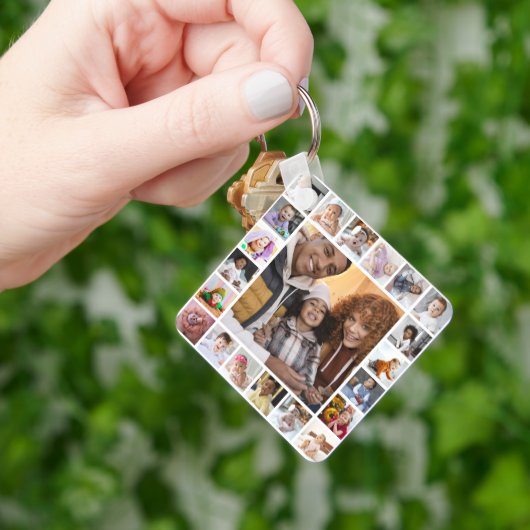 Entwerfen Sie Ihre eigene 21 FotoCollage Schlüsselanhänger (Hand)