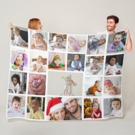 Entwerfen Sie Ihre eigene 22 FotoCollage Fleecedecke