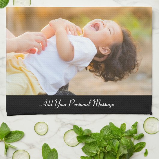 Entwerfen Sie Ihre eigene 2-FotoCollage Geschirrtuch (Gefaltet)