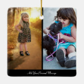 Entwerfen Sie Ihre eigene 2-FotoCollage Keramikornament (Rückseite)