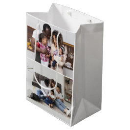 Entwerfen Sie Ihre eigene 2-FotoCollage Mittlere Geschenktüte