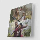 Entwerfen Sie Ihre eigene 2-FotoCollage Quadratische Wanduhr (Winkel)