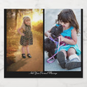 Entwerfen Sie Ihre eigene 2-FotoCollage Schaumweinetikett (Einzelnes Label)