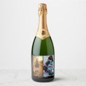 Entwerfen Sie Ihre eigene 2-FotoCollage Schaumweinetikett (Vorderseite)