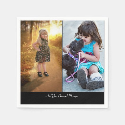 Entwerfen Sie Ihre eigene 2-FotoCollage Serviette (Vorderseite)