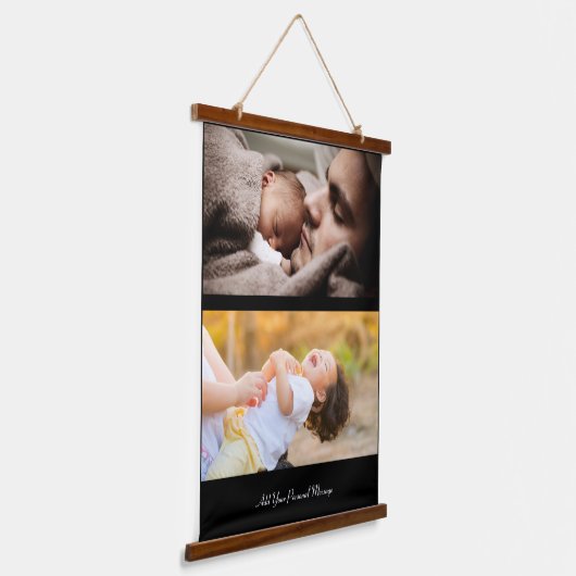 Entwerfen Sie Ihre eigene 2-FotoCollage Wandteppich Mit Holzrahmen (Gewinkelt)