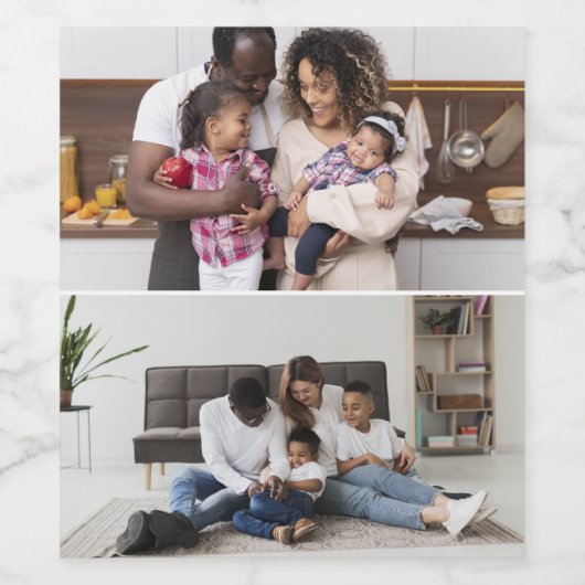 Entwerfen Sie Ihre eigene 2-FotoCollage Weinetikett (Einzelnes Label)