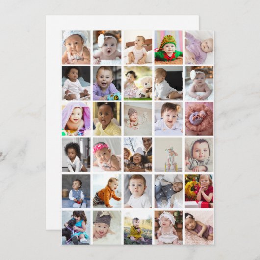 Entwerfen Sie Ihre eigene 30 FotoCollage Dankeskarte (Vorne/Hinten)