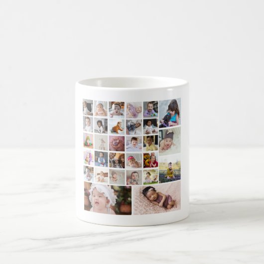 Entwerfen Sie Ihre eigene 30 FotoCollage Kaffeetasse (Mittel)