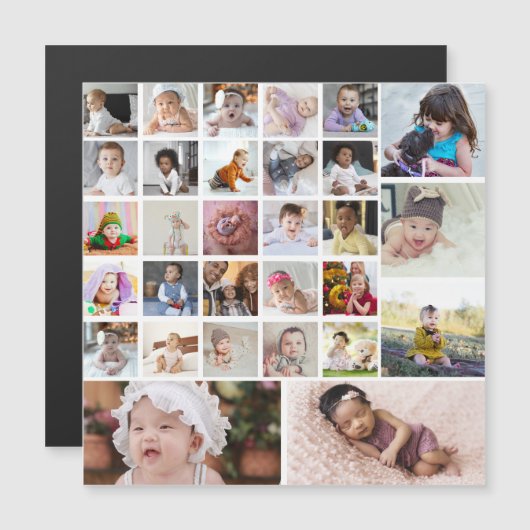 Entwerfen Sie Ihre eigene 30 FotoCollage Magnetkarte (Vorne/Hinten)