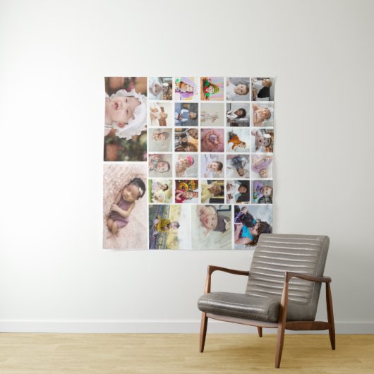 Entwerfen Sie Ihre eigene 30 FotoCollage Wandteppich (Beispiel (Horizontal))