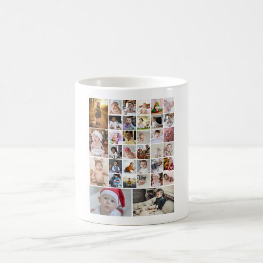 Entwerfen Sie Ihre eigene 35 FotoCollage Kaffeetasse (Mittel)