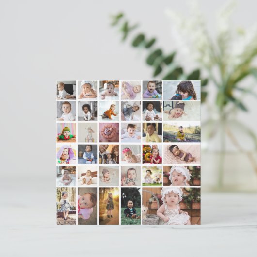 Entwerfen Sie Ihre eigene 35 FotoCollage Karte (Stehend Vorderseite)