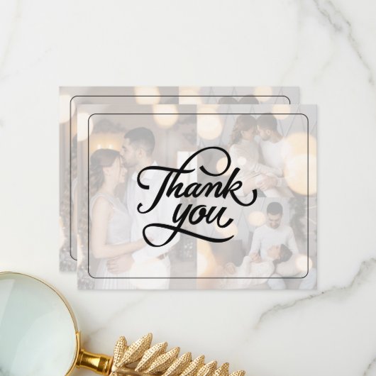 Entwerfen Sie Ihre eigene 3 Fotocollage Dankeskarte (Vorderseite/Rückseite Beispiel)