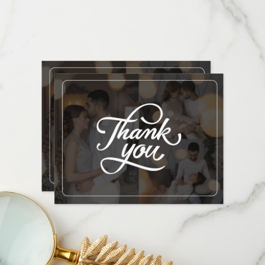Entwerfen Sie Ihre eigene 3 Fotocollage Dankeskarte (Vorderseite/Rückseite Beispiel)