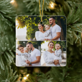 Entwerfen Sie Ihre eigene 3 FotoCollage Keramikornament