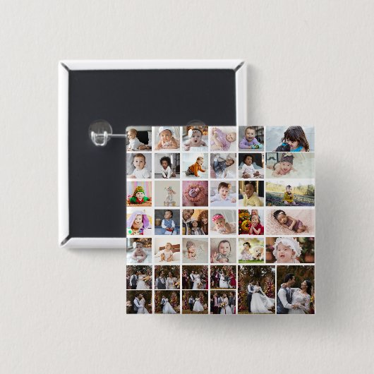 Entwerfen Sie Ihre eigene 40 FotoCollage Button (Vorne & Hinten)