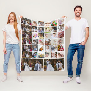Entwerfen Sie Ihre eigene 40 FotoCollage Fleecedecke