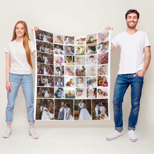 Entwerfen Sie Ihre eigene 40 FotoCollage Fleecedecke (Beispiel)