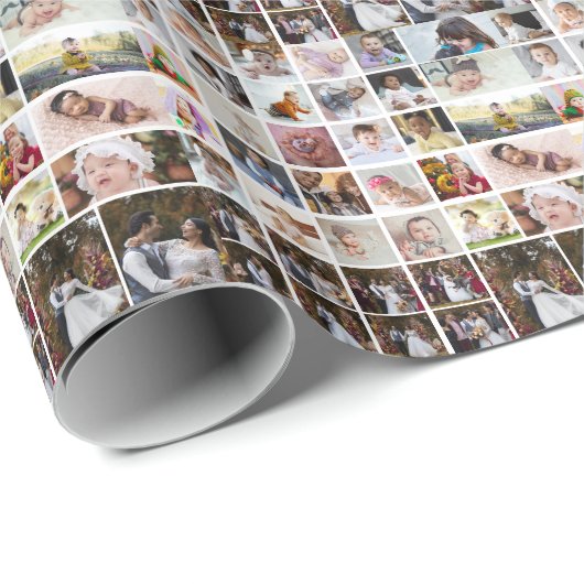Entwerfen Sie Ihre eigene 40 FotoCollage Geschenkpapier (Rolleneckpunkt)