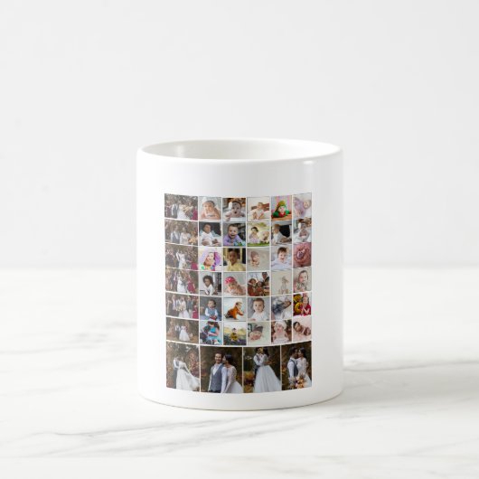 Entwerfen Sie Ihre eigene 40 FotoCollage Kaffeetasse (Mittel)
