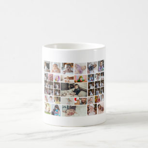 Entwerfen Sie Ihre eigene 40 FotoCollage Kaffeetasse