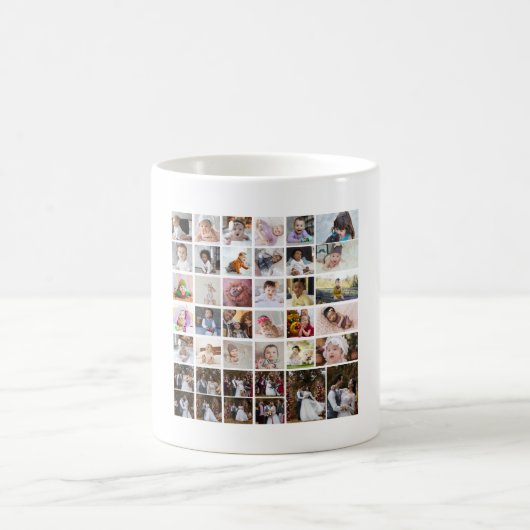 Entwerfen Sie Ihre eigene 40 FotoCollage Kaffeetasse (Mittel)