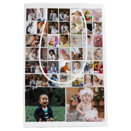 Entwerfen Sie Ihre eigene 40 FotoCollage Mittlere Geschenktüte