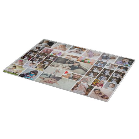 Entwerfen Sie Ihre eigene 40 FotoCollage Schneidebrett (Ecke)