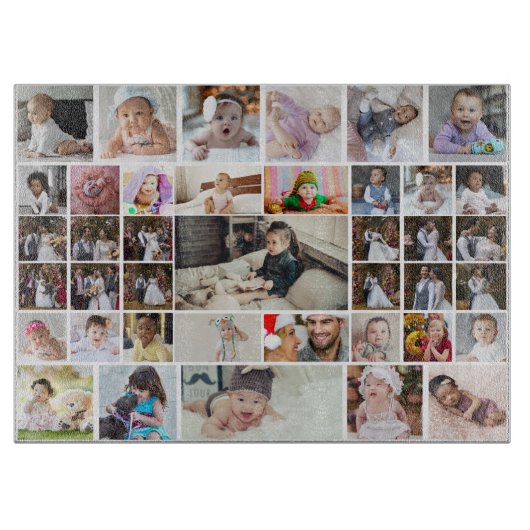 Entwerfen Sie Ihre eigene 40 FotoCollage Schneidebrett (Vorderseite)