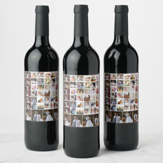 Entwerfen Sie Ihre eigene 40 FotoCollage Weinetikett (Flaschen)